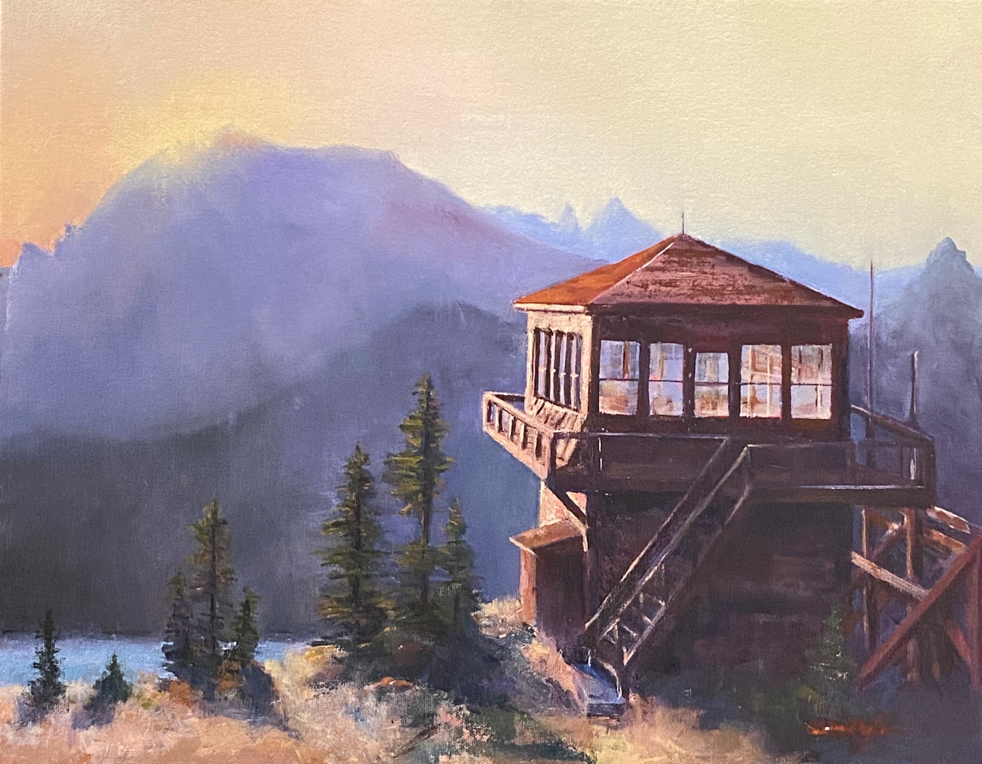Sundown on Porcupine Fire Lookout